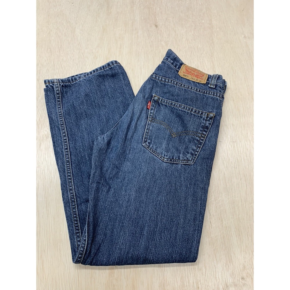 Levis 550 Jeans Boys 14 Slim Relaxed Straight Leg Medium‎ Blue Denim Logo 26x27 - Picture 2 of 8